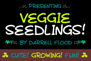 Veggie Seedlings Font for Spring Crafts